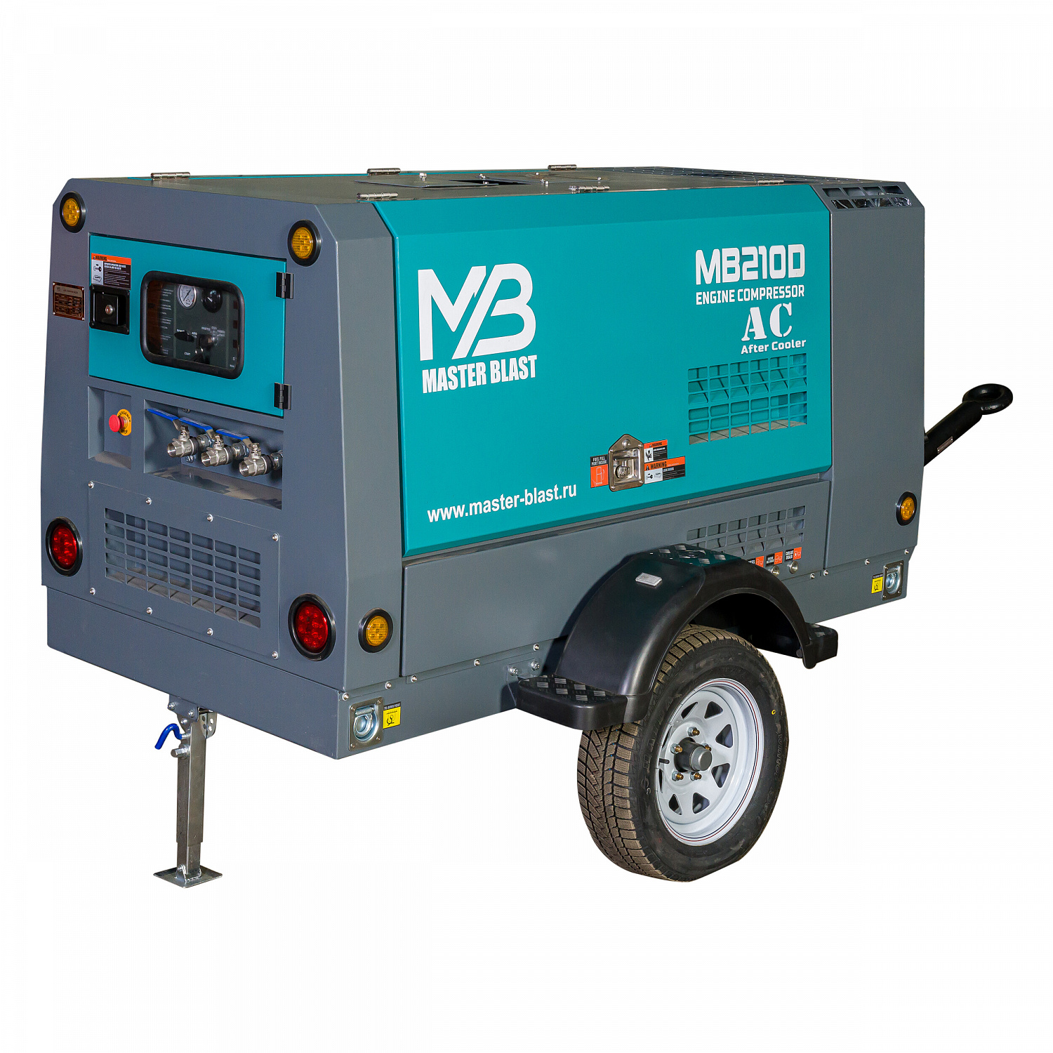 Винтовой дизельный компрессор Master Blast MB300D-10+AC на шасси
