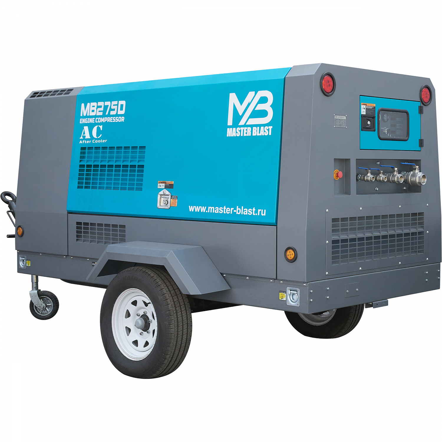 Винтовой дизельный компрессор Master Blast MB275D-7+AC на шасси