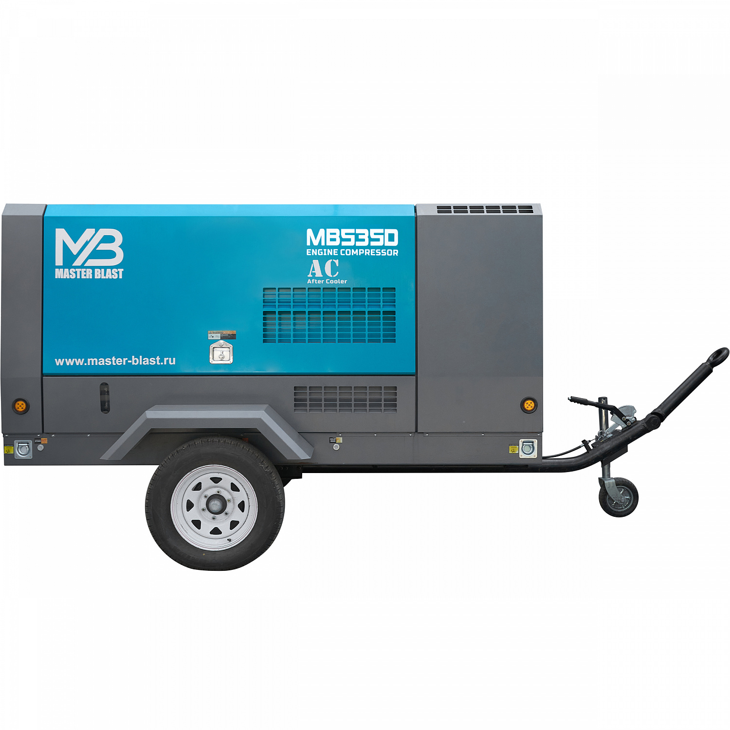 Винтовой дизельный компрессор Master Blast MB600D-12+AC на шасси