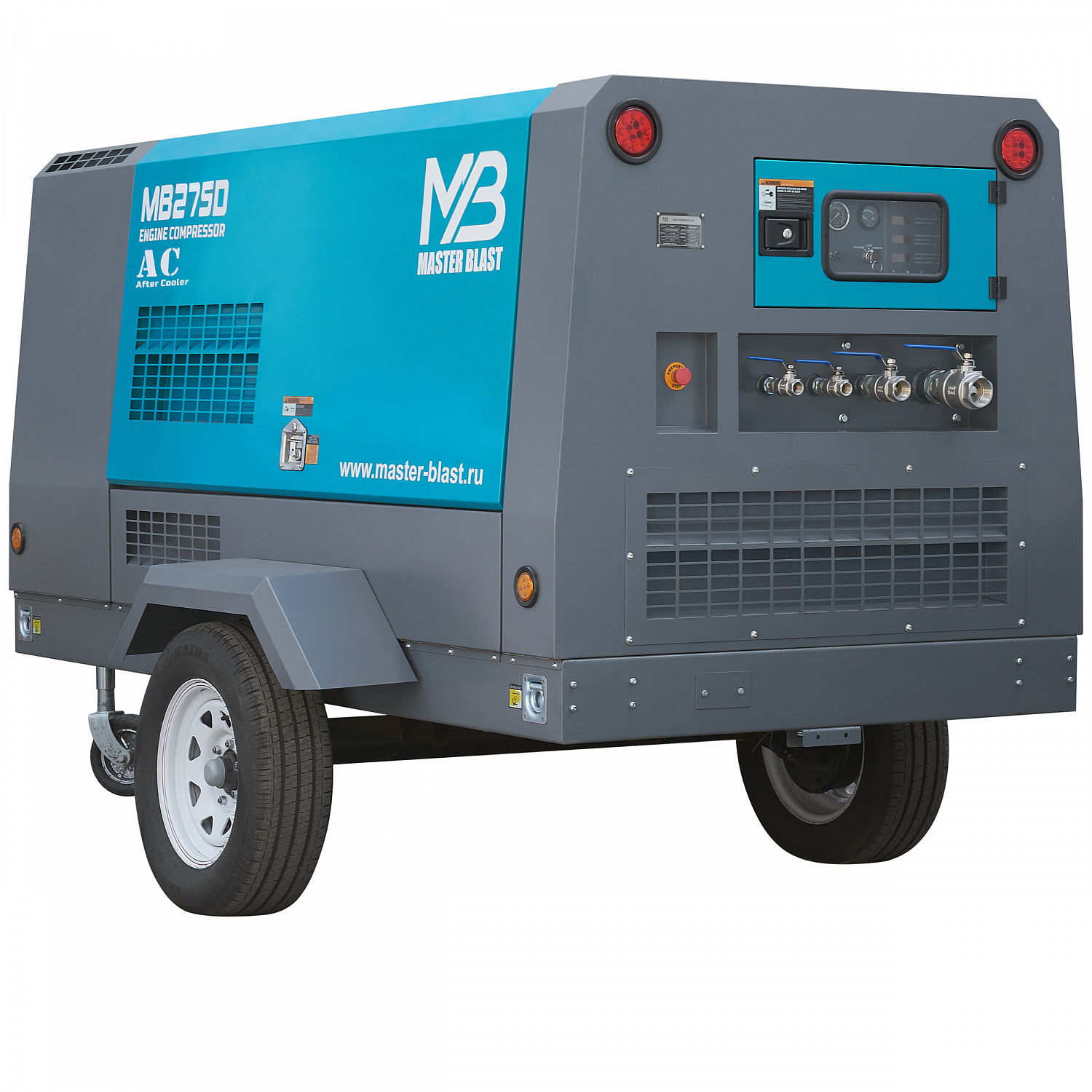 Винтовой дизельный компрессор Master Blast MB275D-7+AC на шасси